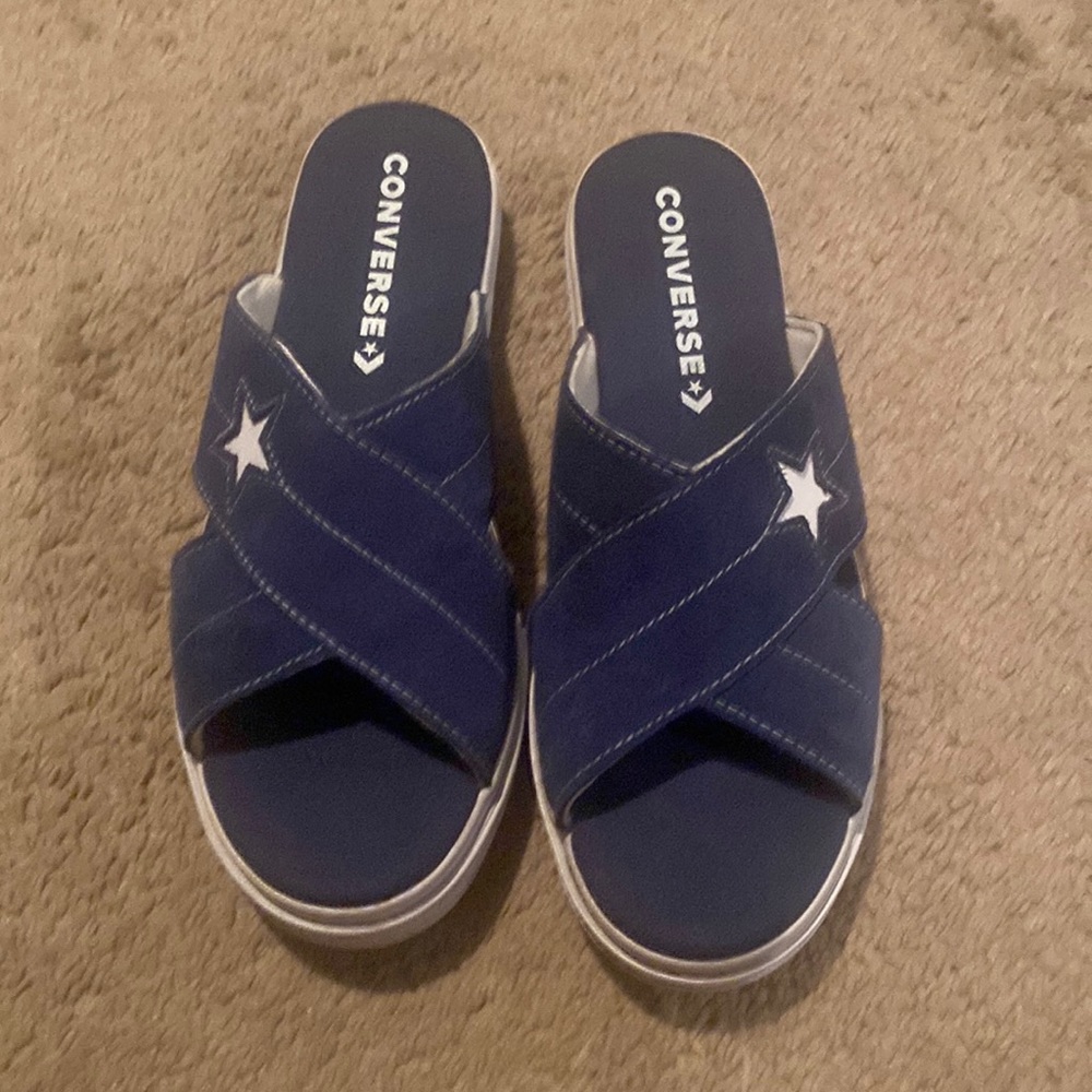 Converse one star sandal.  Navy blue.  Size 10